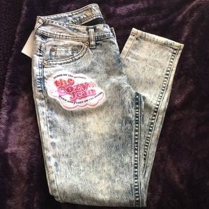 Acid washed comfy skinny jegging